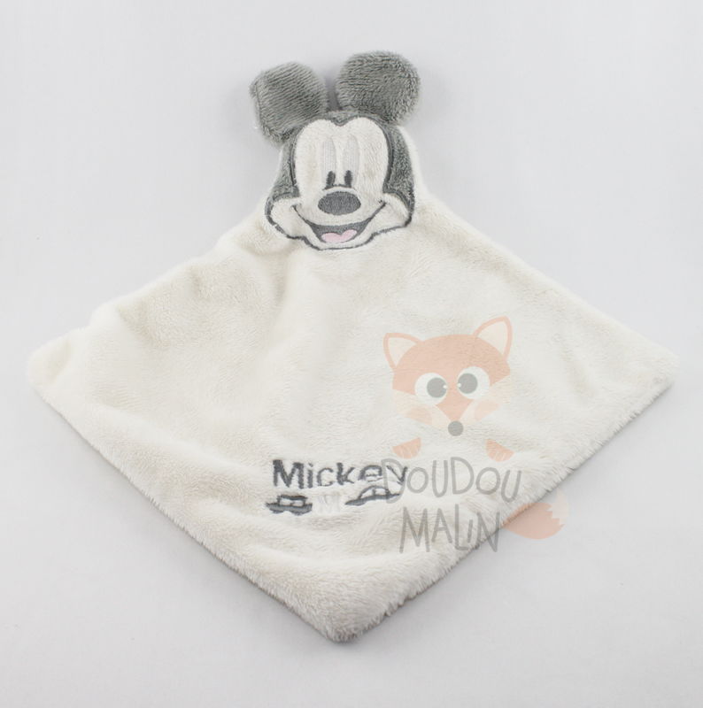  baby comforter mickey mouse white grey car 